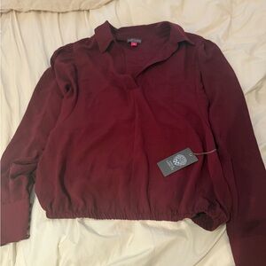 Vince Camuto Red Long Sleeve Button Down Shirt